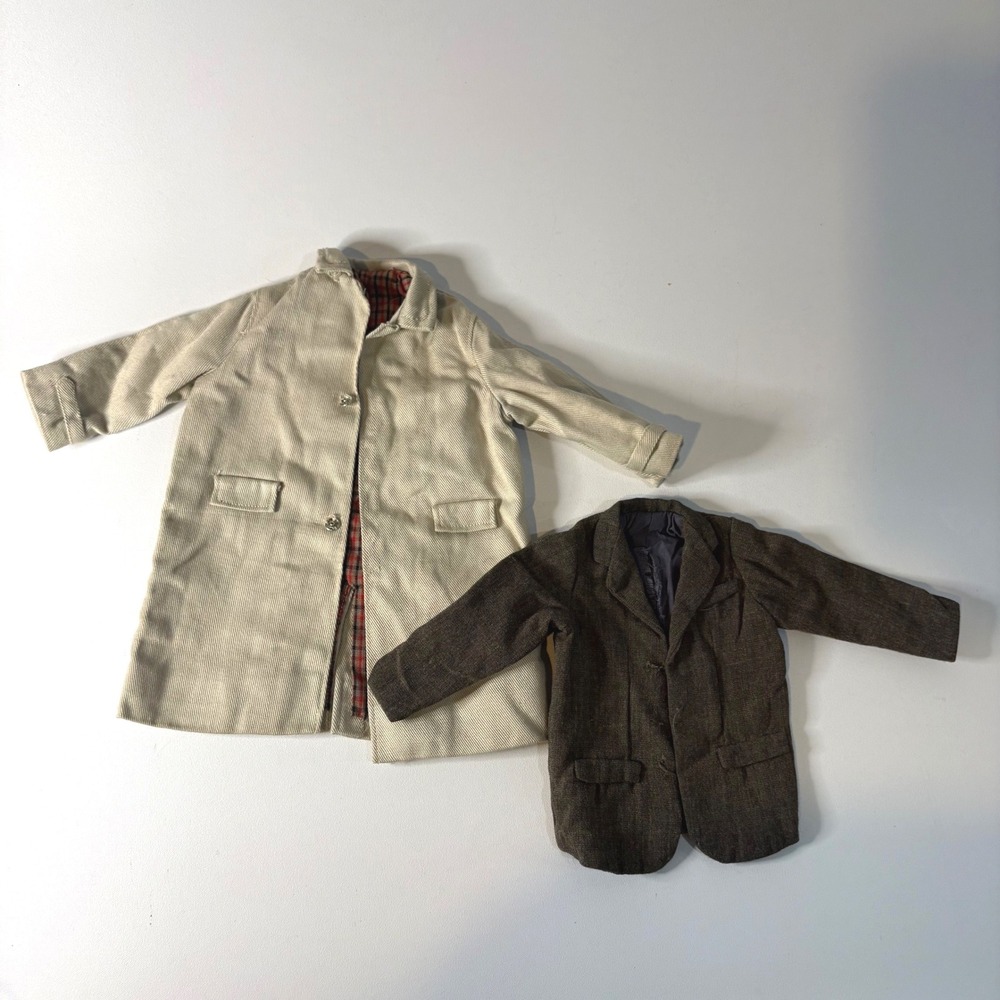 Vintage Remco Dr John Littlechap Clothes Tan Overcoat Brown Blazer Set 1960s